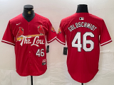 Cheap Men's St. Louis Cardinals #46 Paul Goldschmidt Red 2024 City Connect Limited Stitched Baseball Jersey