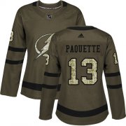 Cheap Adidas Lightning #13 Cedric Paquette Green Salute to Service Women's Stitched NHL Jersey