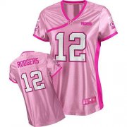 Wholesale Cheap Nike Packers #12 Aaron Rodgers Pink Women's Be Luv'd Stitched NFL Elite Jersey