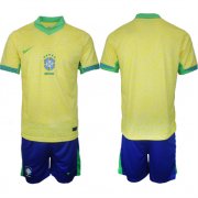 Cheap Men's Brazil Custom Yellow 2024-25 Soccer Jersey Suit