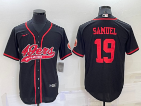 Wholesale Men\'s San Francisco 49ers #19 Deebo Samuel Black Stitched Cool Base Nike Baseball Jersey