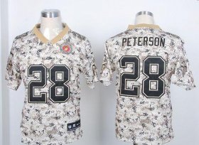 Wholesale Cheap Nike Vikings #28 Adrian Peterson Camo USMC Men\'s Stitched NFL Elite Jersey