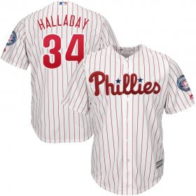 Wholesale Cheap Philadelphia Phillies #34 Roy Halladay Majestic 2019 Hall of Fame Official Cool Base Player Jersey White Red