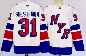 Men\'s New York Rangers #31 Igor Shesterkin White 2024-25 Stadium Series Stitched Jersey