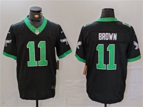 Men\'s Philadelphia Eagles #11 A. J. Brown Black F.U.S.E. Vapor Untouchable Football Stitched Jersey