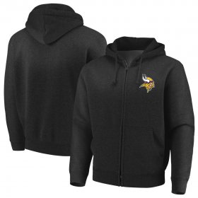 Wholesale Cheap Minnesota Vikings Majestic Cap Logo Full-Zip Hoodie Black