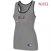 Wholesale Cheap Women's Nike New York Mets Tri-Blend Racerback Stretch Tank Top Light Grey