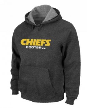 Wholesale Cheap Kansas City Chiefs Authentic Font Pullover Hoodie Dark Grey