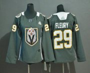 Wholesale Cheap Youth Vegas Golden Knights #29 Marc-Andre Fleury Gray Dia De Los Muertos Adidas Jersey