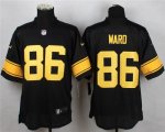 Wholesale Cheap Nike Steelers #86 Hines Ward Black(Gold No.) Men's Stitched NFL Elite Jersey