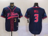 Cheap Men's Houston Texans #3 Tank Dell Navy With Patch Cool Base Stitched Baseball Jerseys