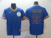 Wholesale Cheap Men Milwaukee Brewers 22 Yelich Blue Game Nike MLB Jerseys