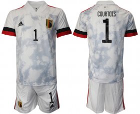 Wholesale Cheap Men 2021 European Cup Belgium away white 1 Soccer Jersey