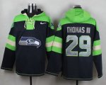 Wholesale Cheap Nike Seahawks #29 Earl Thomas III Steel Blue Player Pullover NFL Hoodie