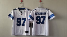 Cheap Women\'s Detroit Lions #97 Aidan Hutchinson White Vapor Football Stitched Jersey(Run Smaller)