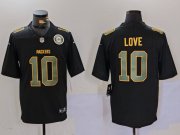 Men's Green Bay Packers #10 Jordan Love Black Fashion Vapor Limited Stitched Football Jerseys