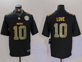 Men\'s Green Bay Packers #10 Jordan Love Black Fashion Vapor Limited Stitched Football Jerseys