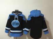 Men's Utah Hockey Club Blank Black Blue Ageless Must-Have Lace-Up Pullover Hoodie