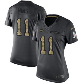 Wholesale Cheap Nike Jets #11 Denzel Mim Black Women\'s Stitched NFL Limited 2016 Salute to Service Jersey