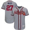 Wholesale Cheap Men's Atlanta Braves #27 Austin Riley Grey Flex Base Stitched Jersey