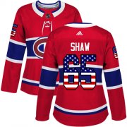 Wholesale Cheap Adidas Canadiens #65 Andrew Shaw Red Home Authentic USA Flag Women's Stitched NHL Jersey