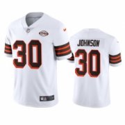 Wholesale Cheap Cleveland Browns 30 D 27Ernest Johnson Nike 1946 Collection Alternate Vapor Limited NFL Jersey White