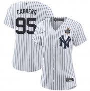 Cheap Women's New York Yankees #95 Oswaldo Cabrera White 2024 World Series Cool Base Stitched Baseball Jersey(Run Small)