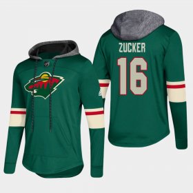 Wholesale Cheap Wild #16 Jason Zucker Green 2018 Pullover Platinum Hoodie