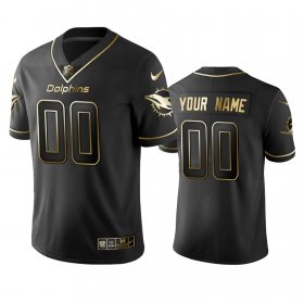 Wholesale Cheap Dolphins Custom Men\'s Stitched NFL Vapor Untouchable Limited Black Golden Jersey