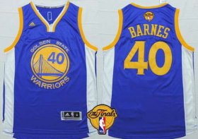 Wholesale Cheap Men\'s Golden State Warriors #40 Harrison Barnes 2015 The Finals New Blue Jersey