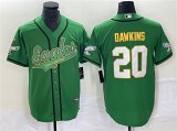 Wholesale Cheap Men's Philadelphia Eagles #20 Brian Dawkins Green Gold Cool Base Baseball Stitched Jersey