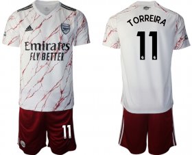 Wholesale Cheap Men 2020-2021 club Arsenal away 11 white Soccer Jerseys