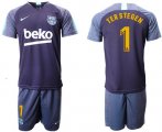 Wholesale Cheap Barcelona #1 Ter Stegen Blue Soccer Club Jersey