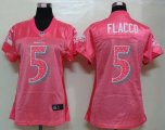 Wholesale Cheap Nike Ravens #5 Joe Flacco Pink Sweetheart Women's NFL Game Jersey