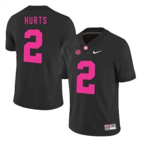 Wholesale Cheap Alabama Crimson Tide 2 Jalen Hurts Black 2017 Breast Cancer Awareness College Football Jersey