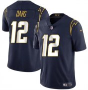 Cheap Men's Los Angeles Chargers #12 Derius Davis Navy 2024 Vapor Limited Football Stitched Jersey