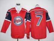 Wholesale Cheap Twins #7 Joe Mauer Red Long Sleeve Stitched MLB Jersey