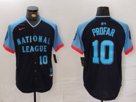 Men\'s San Diego Padres #10 Jurickson Profar Number Navy 2024 All Star Limited Stitched Jersey