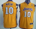 Cheap Los Angeles Lakers #10 Steve Nash Yellow Kids Jersey