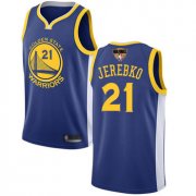 Wholesale Cheap Warriors #21 Jonas Jerebko Blue 2019 Finals Bound Basketball Swingman Icon Edition Jersey