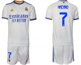 Wholesale Cheap Men 2021-2022 Club Real Madrid home white 7 Soccer Jerseys