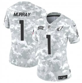 Cheap Women\'s Arizona Cardinals #1 Kyler Murray 2024 F.U.S.E Arctic Camo Salute To Service Limited Stitched Football Jersey(Run Small)