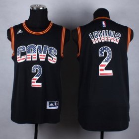 Wholesale Cheap Cleveland Cavaliers #2 Kyrie Irving Revolution 30 Swingman 2014 USA Flag Fashion Black Jersey