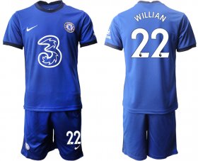 Wholesale Cheap Men 2020-2021 club Chelsea home 22 blue Soccer Jerseys1