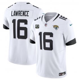 Wholesale Cheap Men\'s Jacksonville Jaguars #16 Trevor Lawrence White 2023 F.U.S.E With 3- Star C Patch Vapor Untouchable Limited Football Stitched Jersey