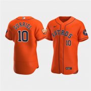 Wholesale Cheap Men's Houston Astros #10 Yuli Gurriel Orange 60th Anniversary Flex Base Stitched Baseball Jersey