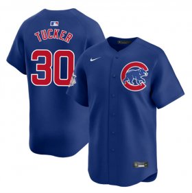 Cheap Men\'s Chicago Cubs #30 Kyle Tucker Royal 2025 Limited Stitched Baseball Jersey