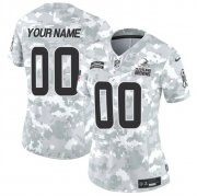 Cheap Women's Cleveland Browns Active Player Custom 2024 F.U.S.E Arctic Camo Salute To Service Limited Stitched Jersey(Run Small)