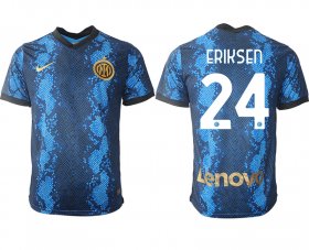 Wholesale Cheap Men 2021-2022 Club Inter Milan home blue aaa versio 24 Nike Soccer Jersey