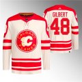 Cheap Men's Calgary Flames #48 Dennis Gilbert 2023 Cream Classic Primegreen Stitched Jersey